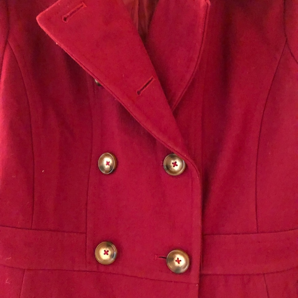 $FIRM$ MICHAEL KORS deep red pea coat - Picture 2 of 5